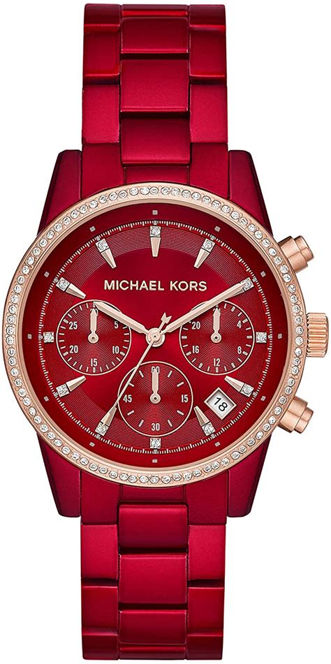 michael kors women's ritz stainless steel watch with crystal topring|Michael Kors Ritz Women's Watch, Stainless Steel and Pavé .